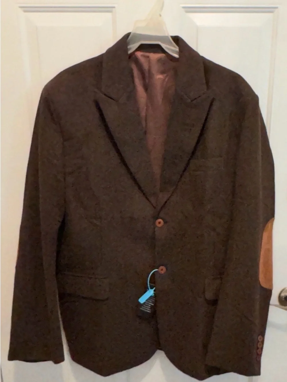 Men's Brown Sport Coat with Elbow Patches-44Long